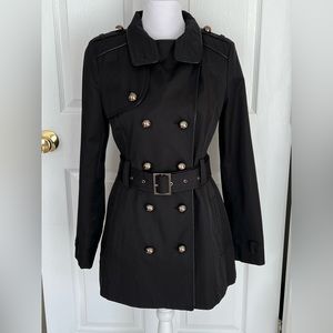Miss Sixty black Military style Trench Jacket M